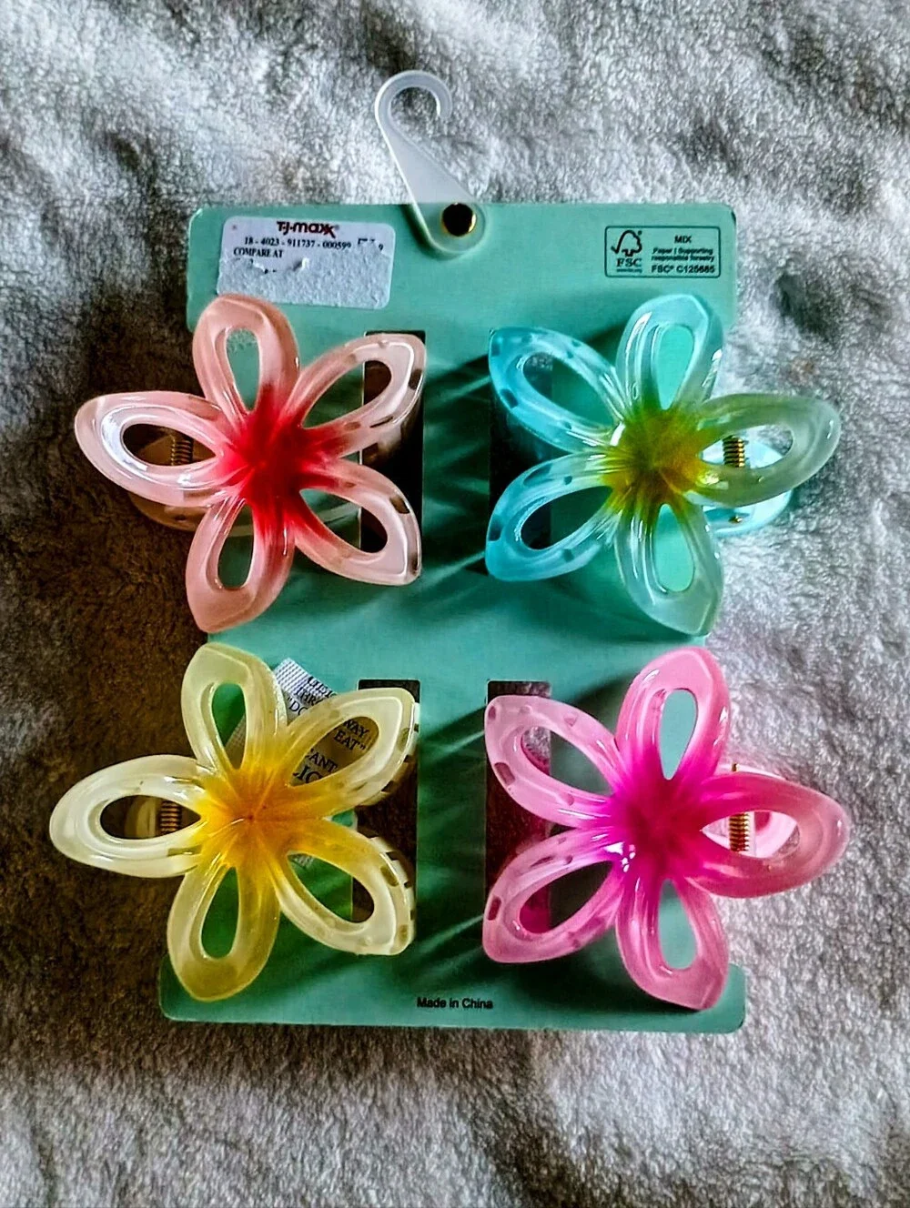4 Piper K Colorful Flower Hair Clips